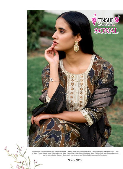 Sonal Vol 1 Mystic 9 Roman Silk Readymade Pant Style Suits Supplier Gujarat