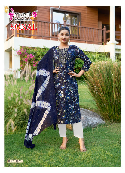 Sonal Vol 2 Mystic 9 Roman Silk Readymade Suits Manufacturer