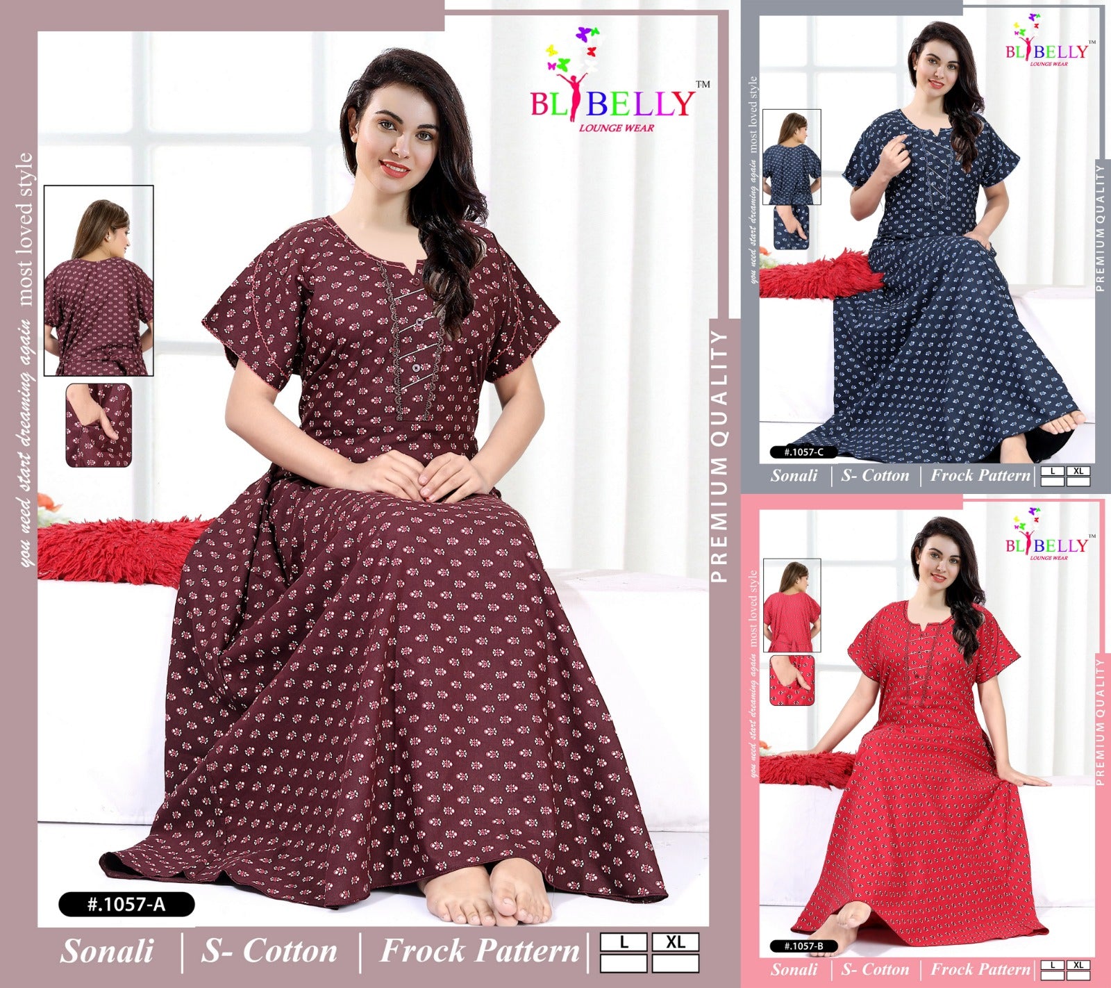 Sonali Belly Cotton Night Gowns Supplier Ahmedabad
