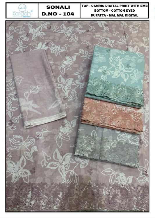 Sonali Karachi Prints Cambric Salwar Suits Wholesale