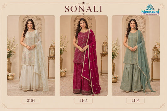 Sonali Mrudangi Georgette Readymade Sharara Suits Exporter Ahmedabad