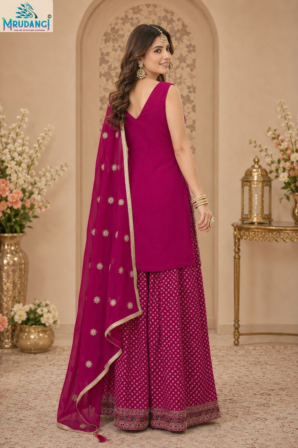 Sonali Mrudangi Georgette Readymade Sharara Suits Exporter Ahmedabad