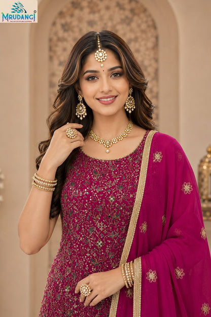 Sonali Mrudangi Georgette Readymade Sharara Suits Exporter Ahmedabad