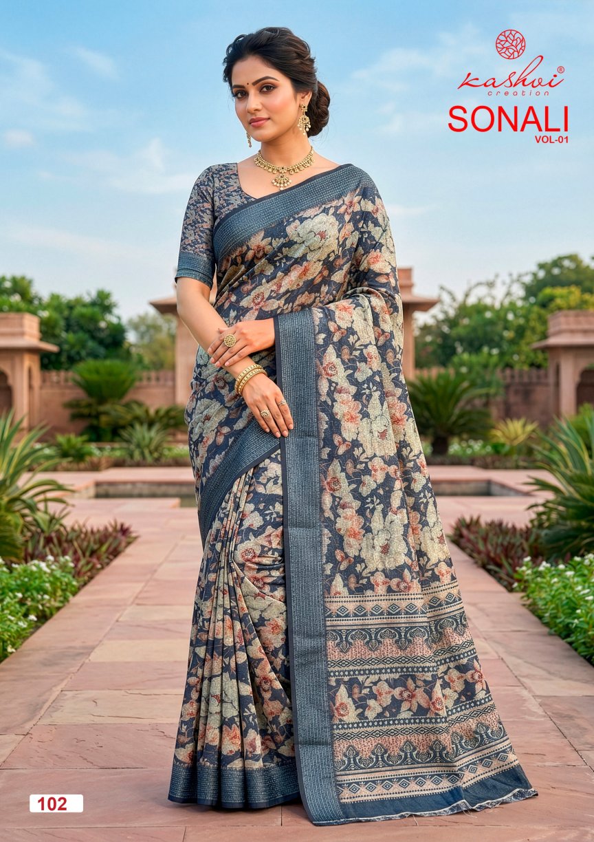 Sonali Vol 1 Kashvi Creation Vichitra Sarees Exporter Gujarat
