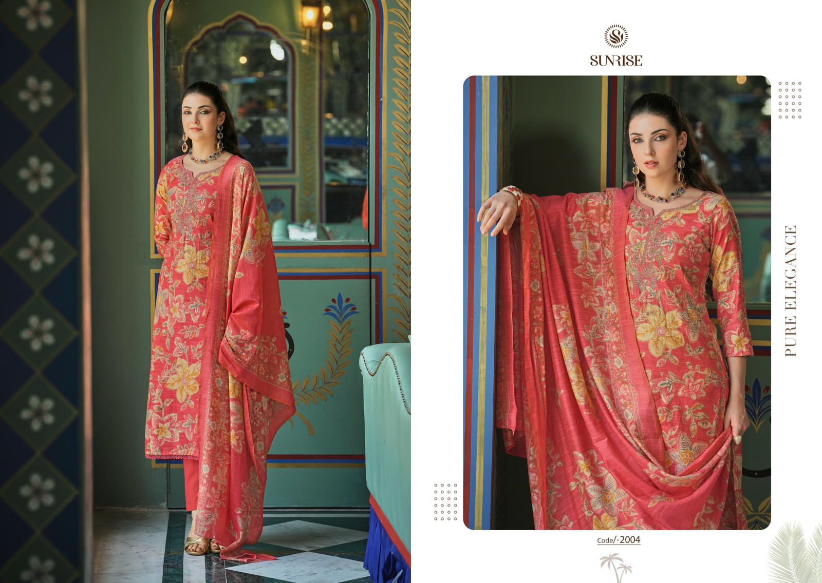 Sonali Vol 2 Sunrise Vintage Silk Pant Style Suits Wholesaler