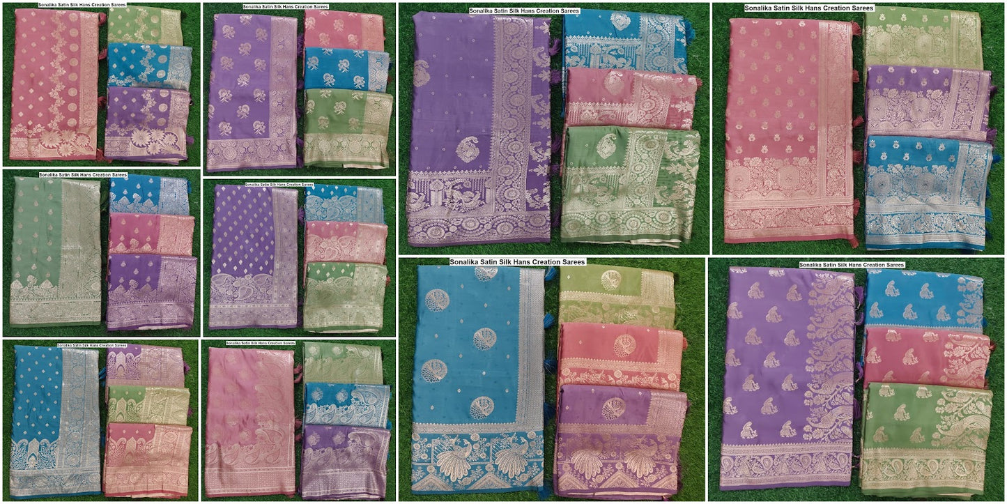 Sonalika Satin Silk Hans Creation Sarees Supplier Gujarat