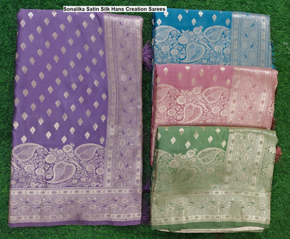 Sonalika Satin Silk Hans Creation Sarees Supplier Gujarat
