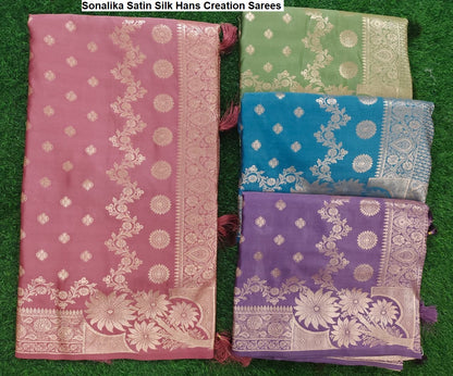Sonalika Satin Silk Hans Creation Sarees Supplier Gujarat