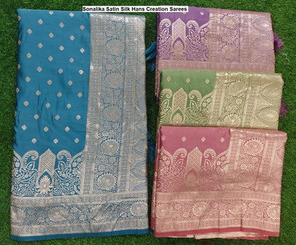 Sonalika Satin Silk Hans Creation Sarees Supplier Gujarat