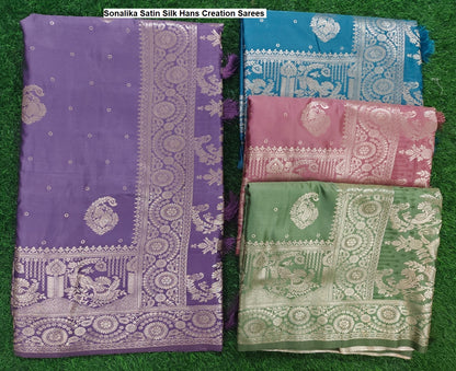 Sonalika Satin Silk Hans Creation Sarees Supplier Gujarat
