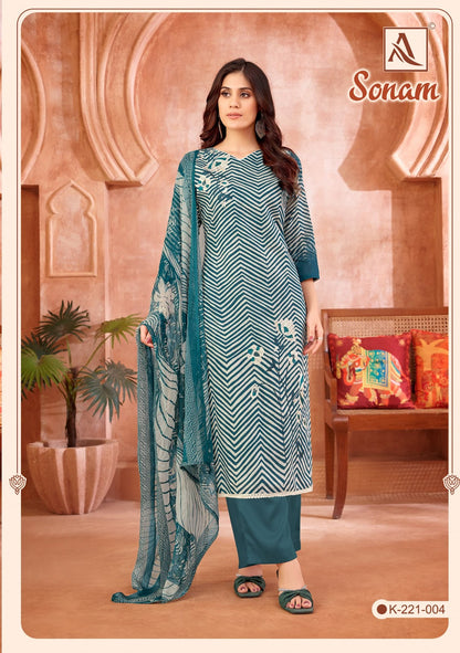 Sonam Alok Cambric Karachi Salwar Suits Exporter