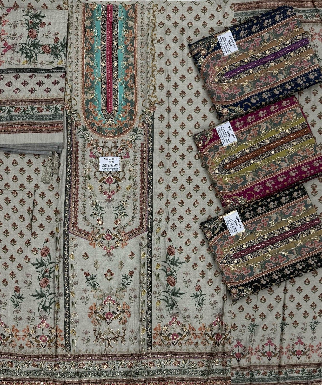 Sonam Mumtaz Arts Muslin Karachi Salwar Suits Supplier