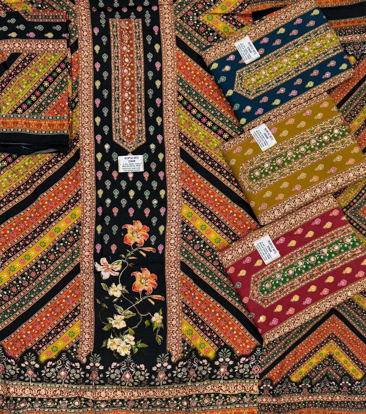 Sonam Mumtaz Arts Muslin Karachi Salwar Suits Supplier