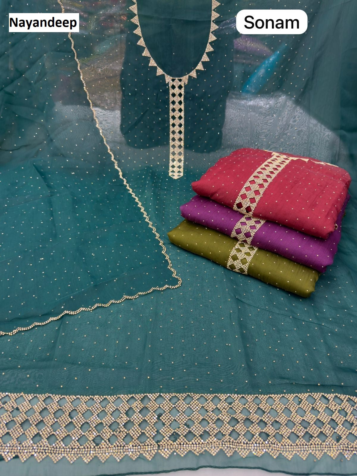 Sonam Nayandeep Silk Salwar Suits Supplier Ahmedabad