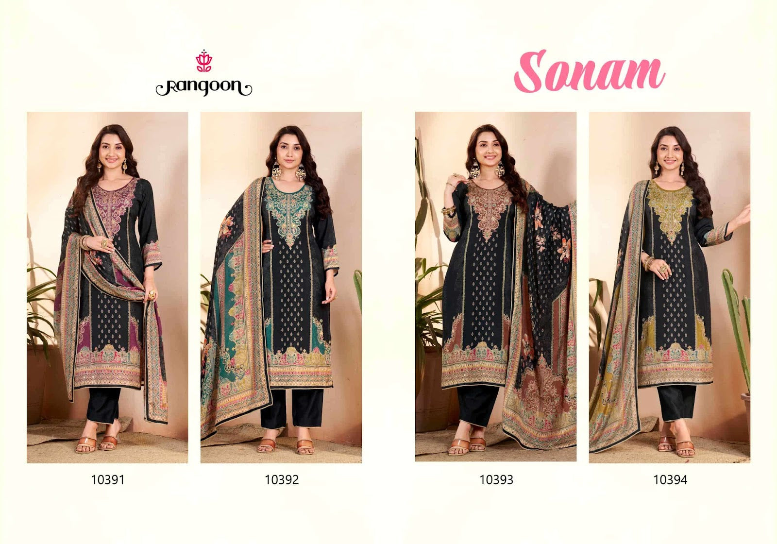 Sonam Rangoon Muslin Readymade Pant Style Suits Wholesale