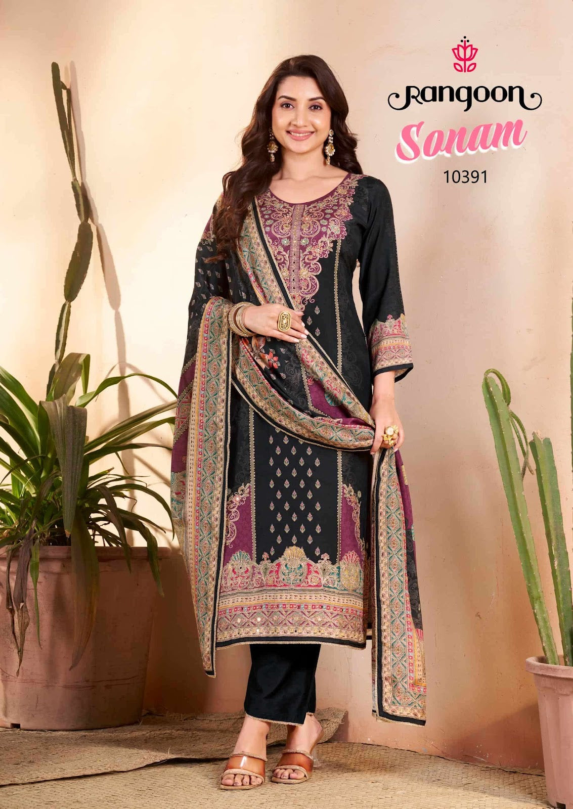 Sonam Rangoon Muslin Readymade Pant Style Suits Wholesale