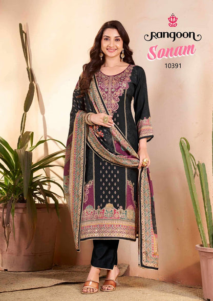 Sonam Rangoon Muslin Readymade Pant Style Suits Wholesale
