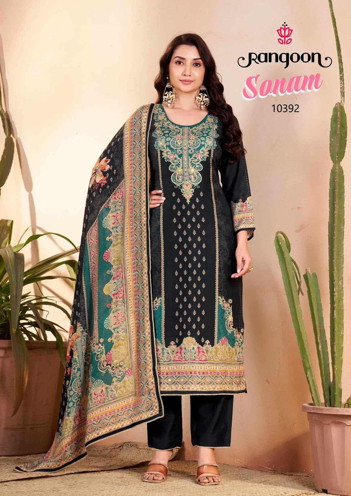 Sonam Rangoon Muslin Readymade Pant Style Suits Wholesale