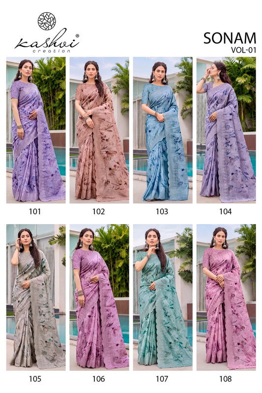 Sonam Vol 1 Kashvi Creation Crush Sarees Manufacturer