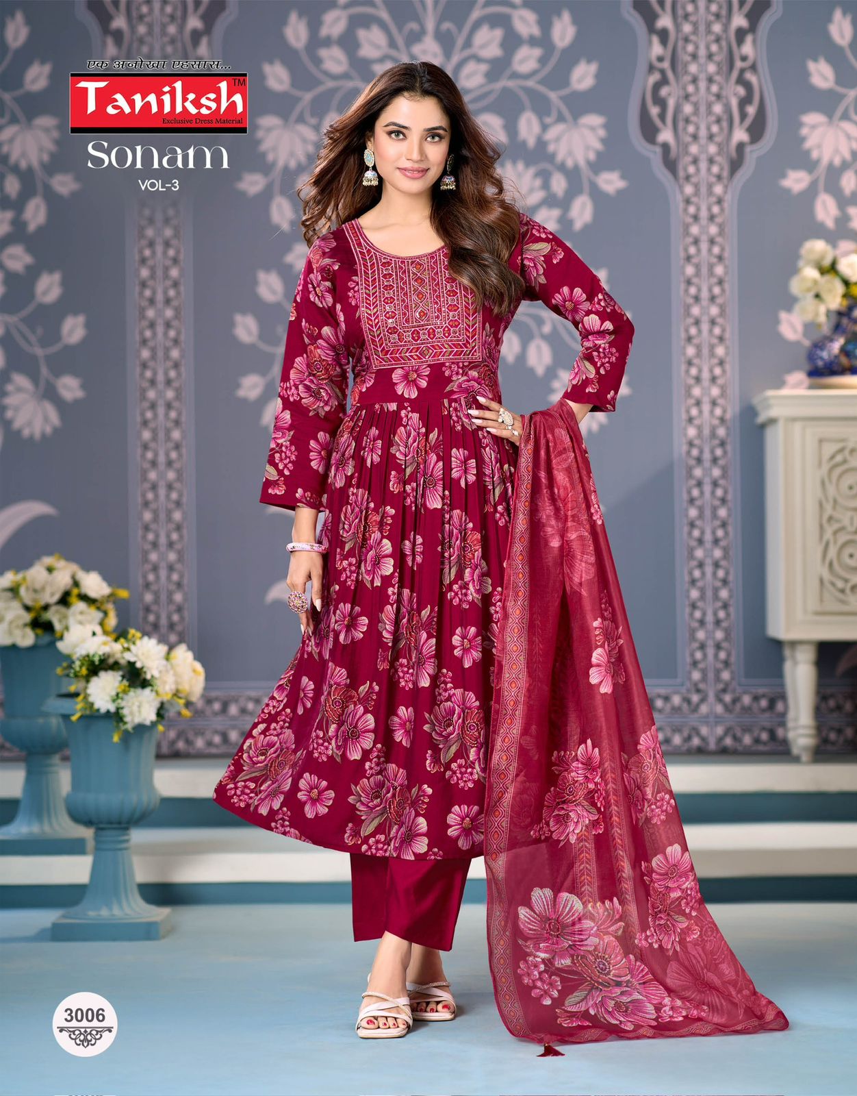 Sonam Vol 3 Taniksh Vertical Readymade Anarkali Suits Exporter Gujarat