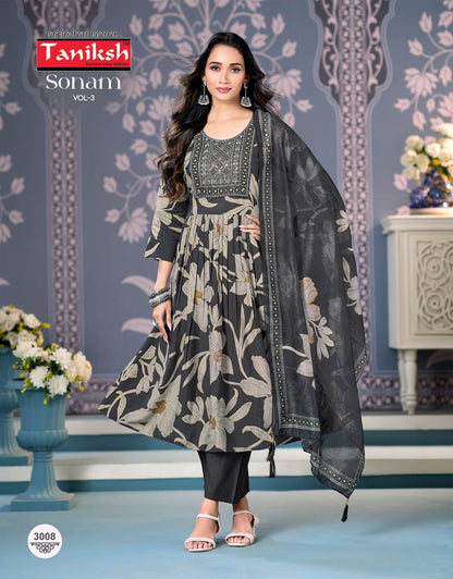Sonam Vol 3 Taniksh Vertical Readymade Anarkali Suits Exporter Gujarat
