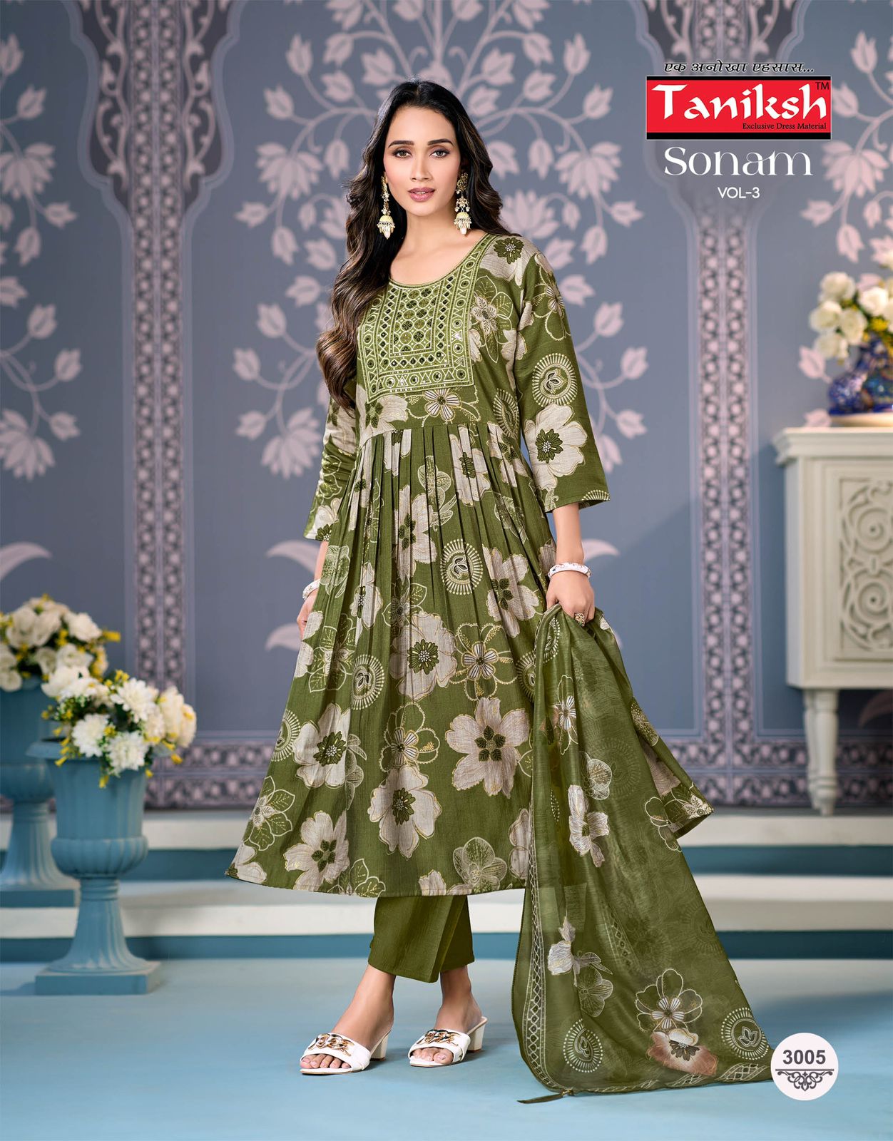 Sonam Vol 3 Taniksh Vertical Readymade Anarkali Suits Exporter Gujarat