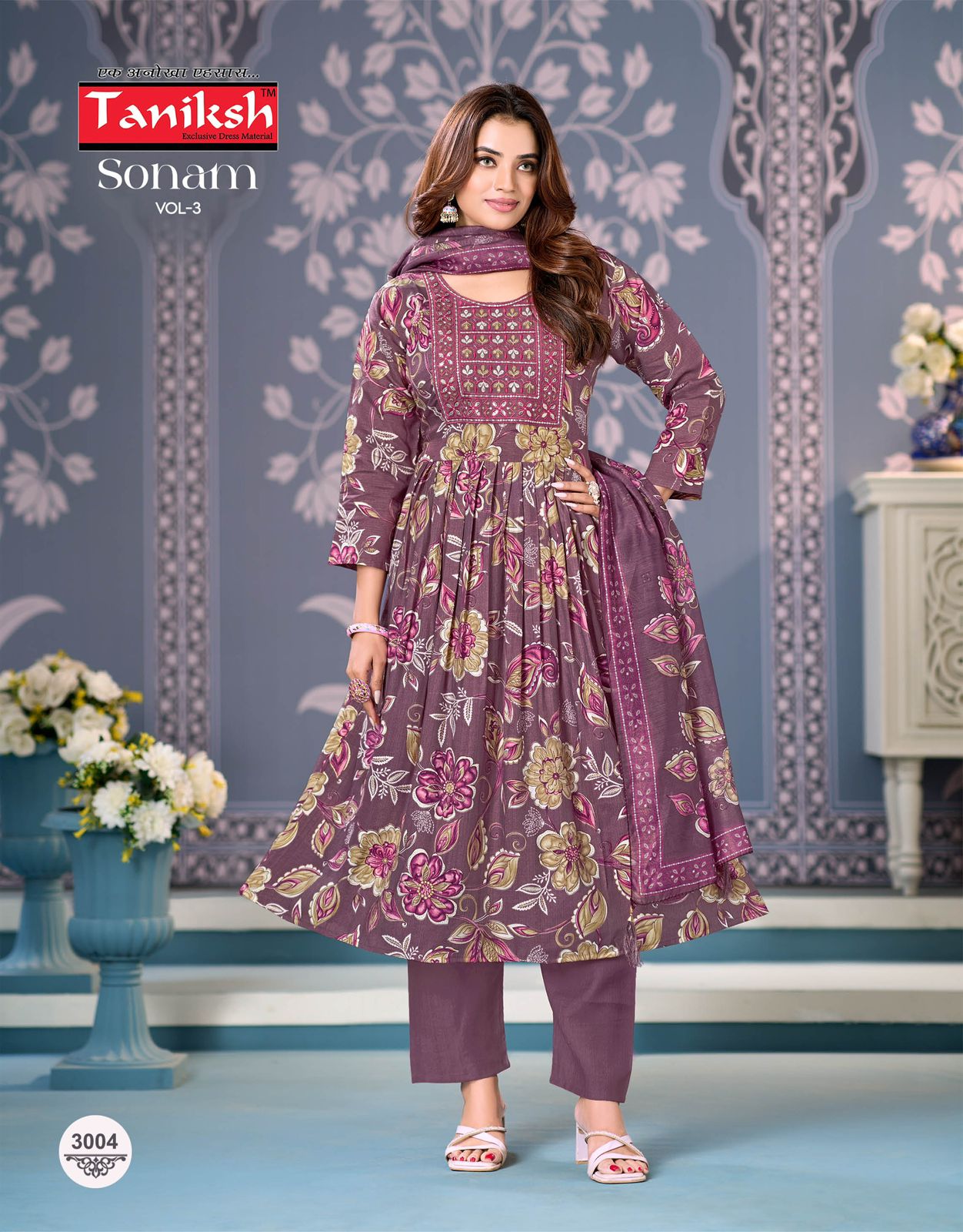 Sonam Vol 3 Taniksh Vertical Readymade Anarkali Suits Exporter Gujarat