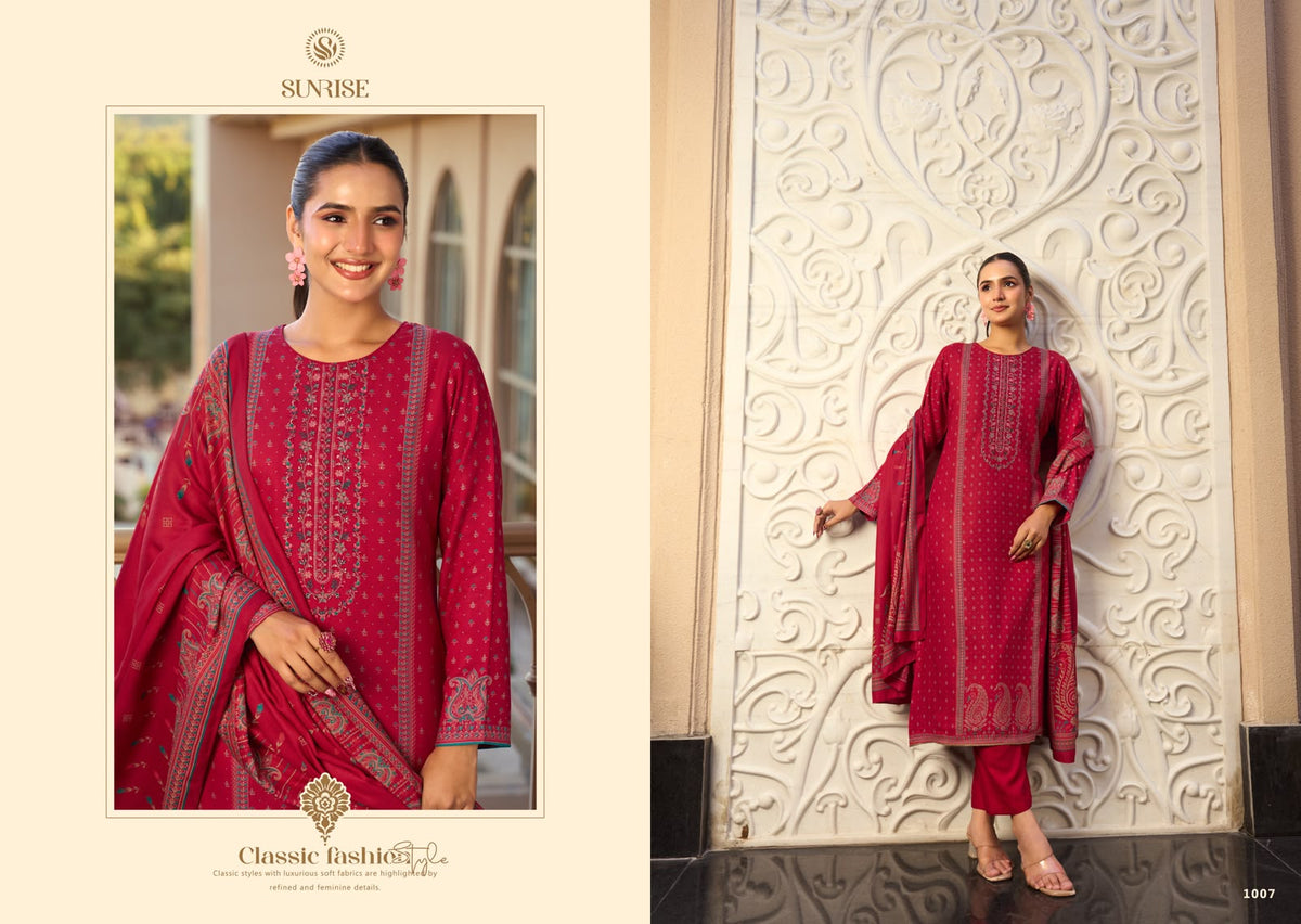 Sonam Winter Sunrise Viscose Pashmina Suits Wholesale Price