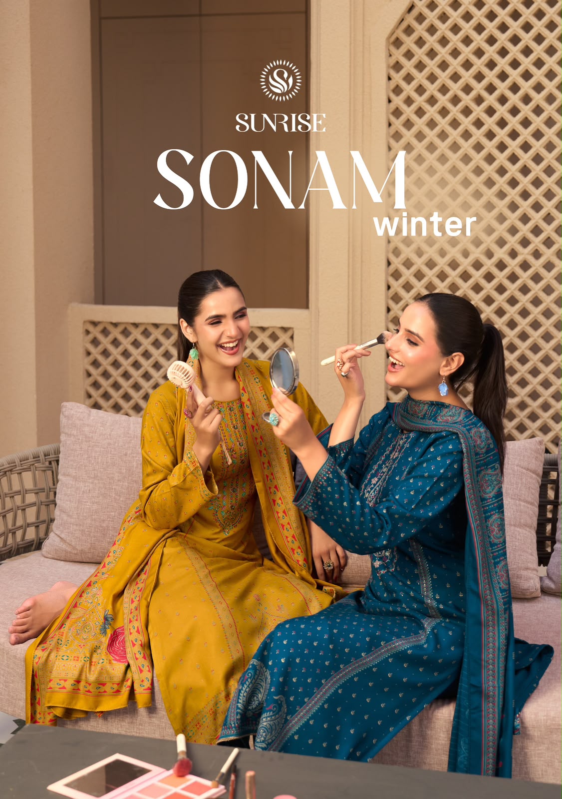 Sonam Winter Sunrise Viscose Pashmina Suits Wholesale Price