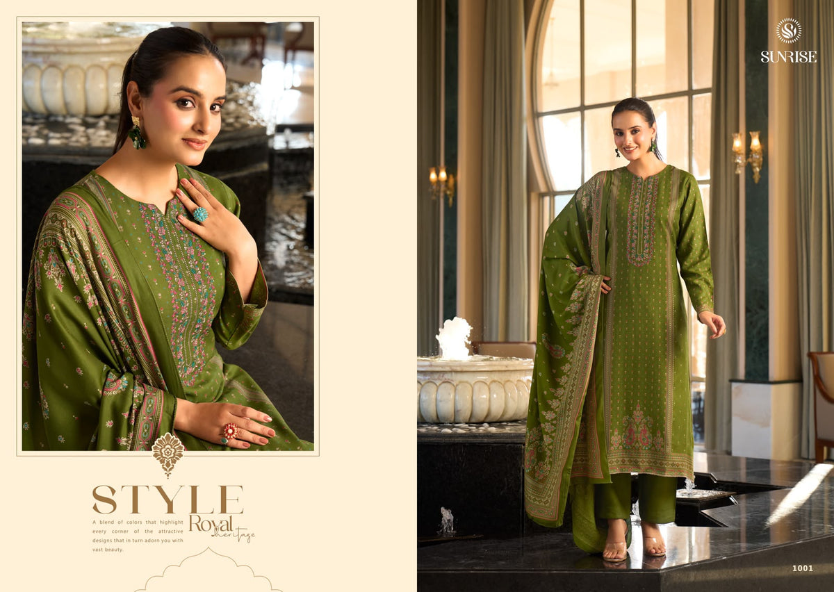 Sonam Winter Sunrise Viscose Pashmina Suits Wholesale Price