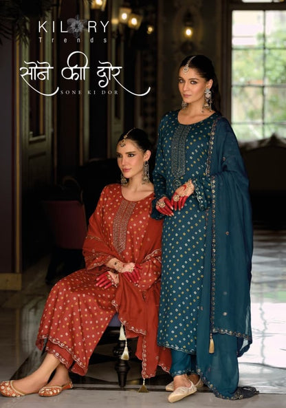 Sone Ki Dor Kilory Gaji Silk Pant Style Suits Exporter Ahmedabad