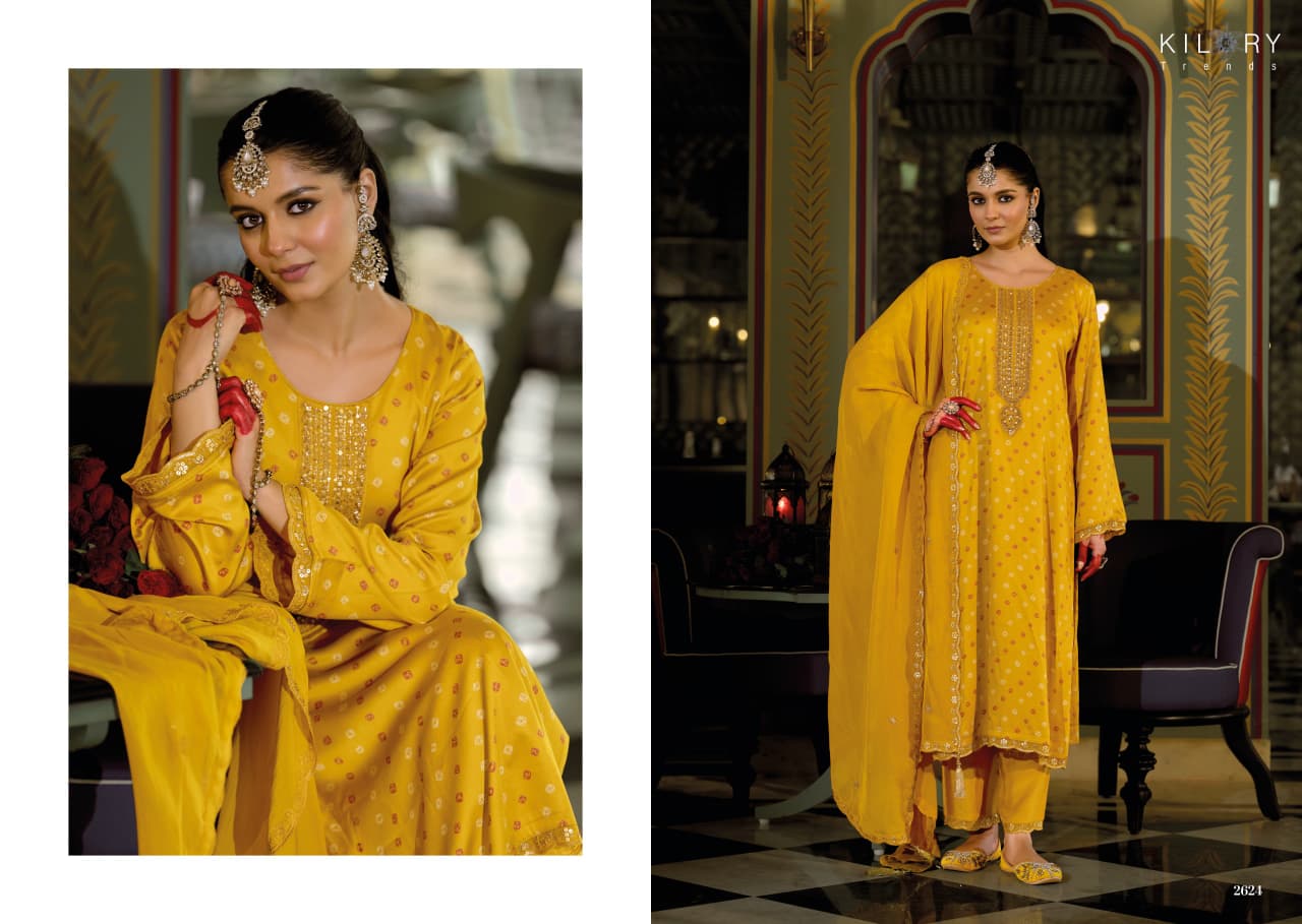 Sone Ki Dor Kilory Gaji Silk Pant Style Suits Exporter Ahmedabad