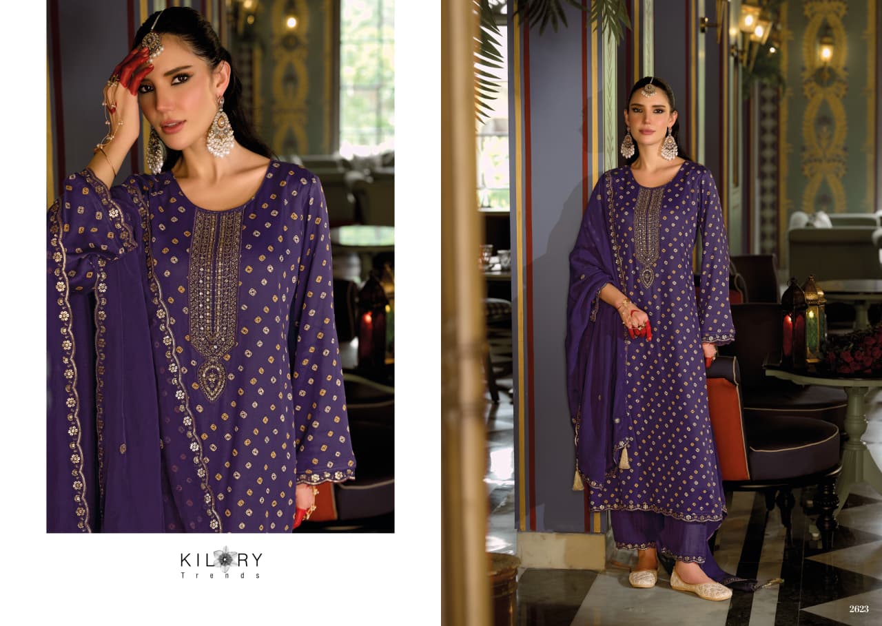 Sone Ki Dor Kilory Gaji Silk Pant Style Suits Exporter Ahmedabad