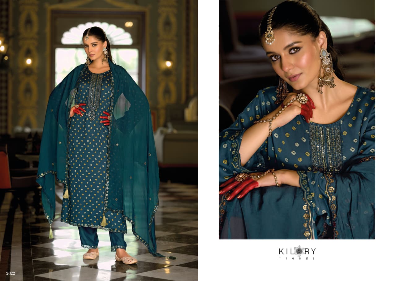 Sone Ki Dor Kilory Gaji Silk Pant Style Suits Exporter Ahmedabad