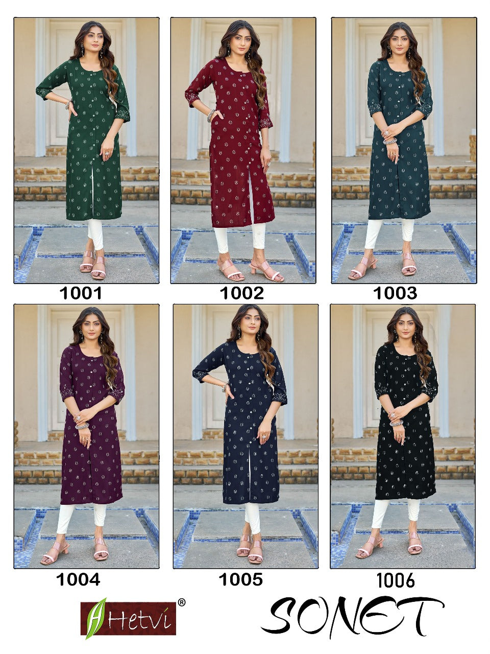 Sonet Hetvi Reyon A-Line Kurti
