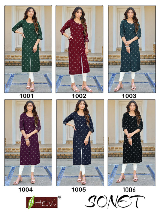 Sonet Hetvi Reyon A-Line Kurti