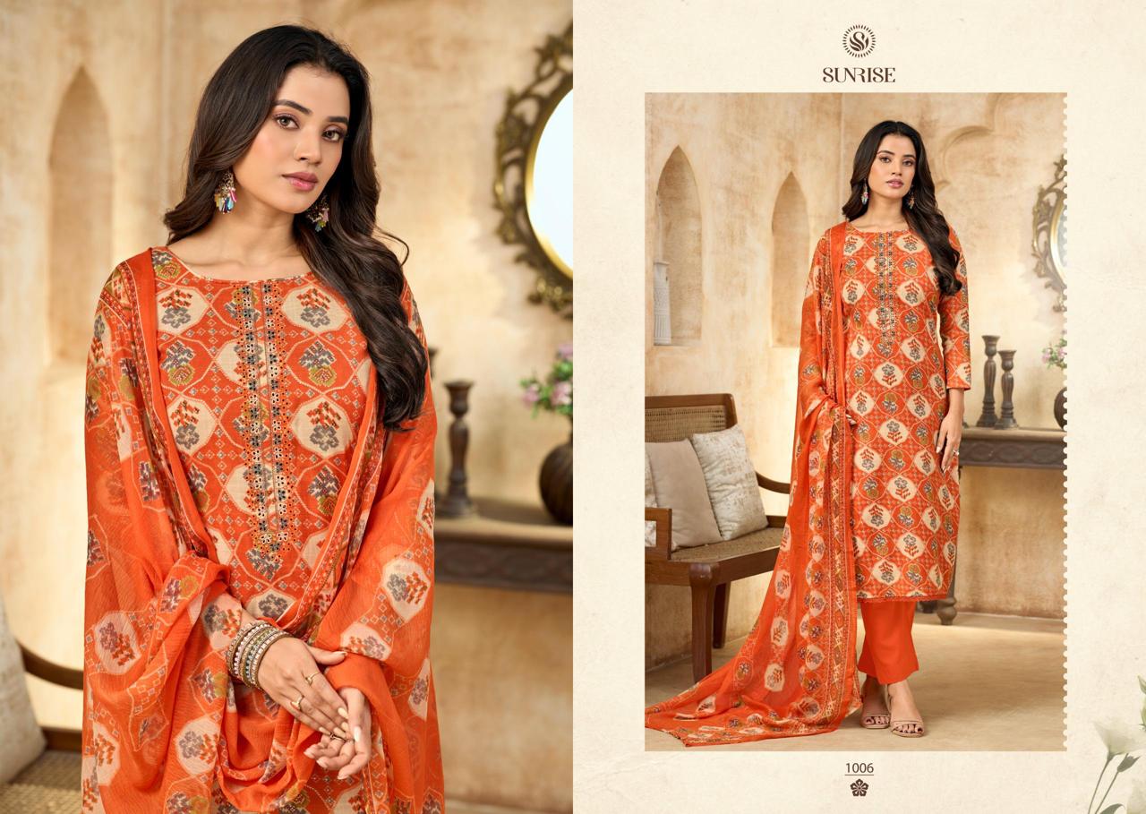 Soni Kudi Plus Sunrise Slub Cotton Pant Style Suits Exporter Ahmedabad
