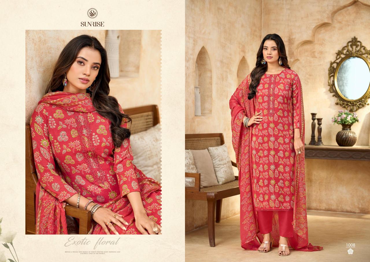 Soni Kudi Plus Sunrise Slub Cotton Pant Style Suits Exporter Ahmedabad