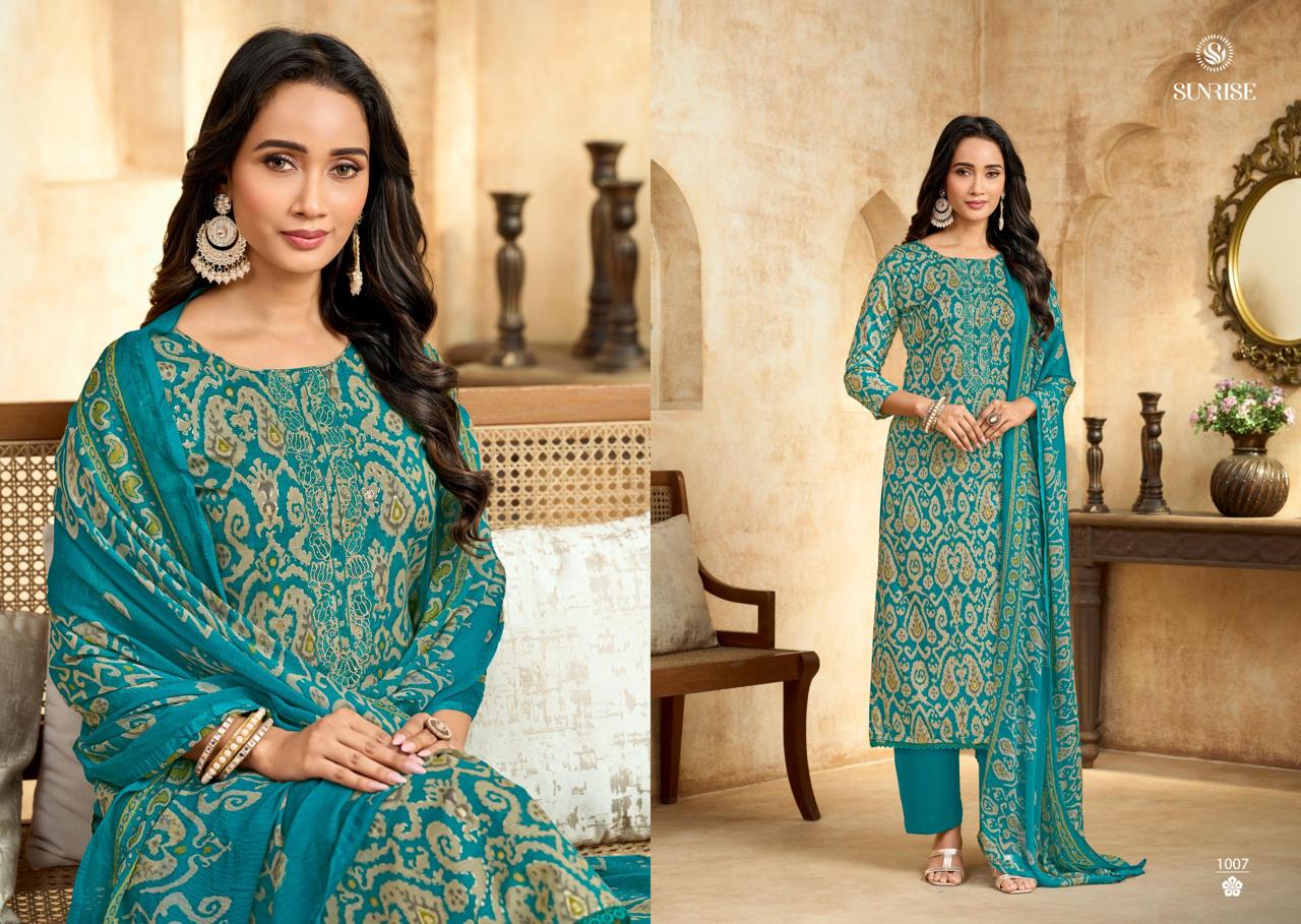 Soni Kudi Plus Sunrise Slub Cotton Pant Style Suits Exporter Ahmedabad