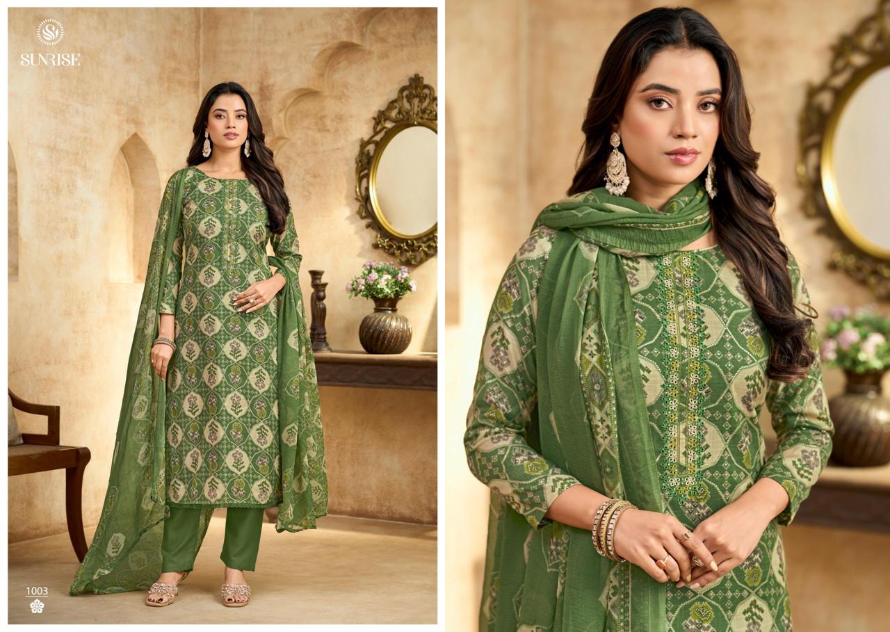 Soni Kudi Plus Sunrise Slub Cotton Pant Style Suits Exporter Ahmedabad