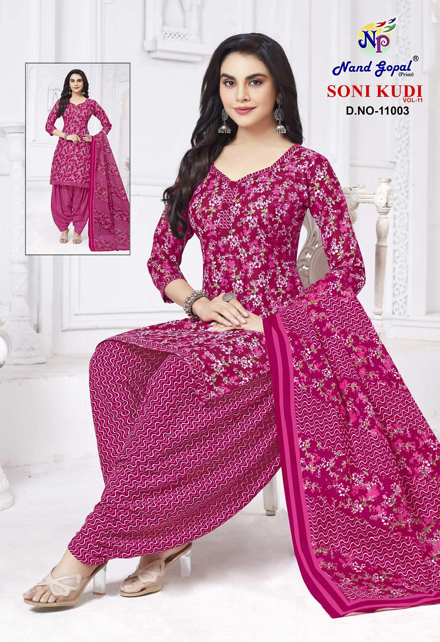 Soni Kudi Vol 11 Nandgopal Cotton Dress Material Wholesale Price