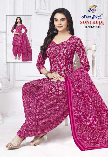 Soni Kudi Vol 11 Nandgopal Cotton Dress Material Wholesale Price