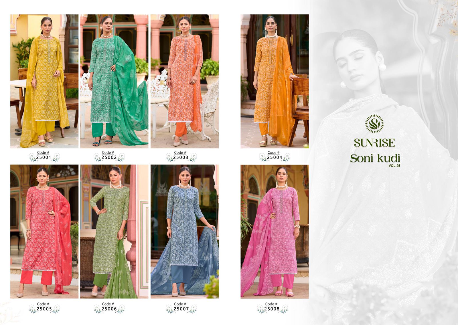 Soni Kudi Vol 25 Sunrise Slub Cotton Pant Style Suits Supplier India
