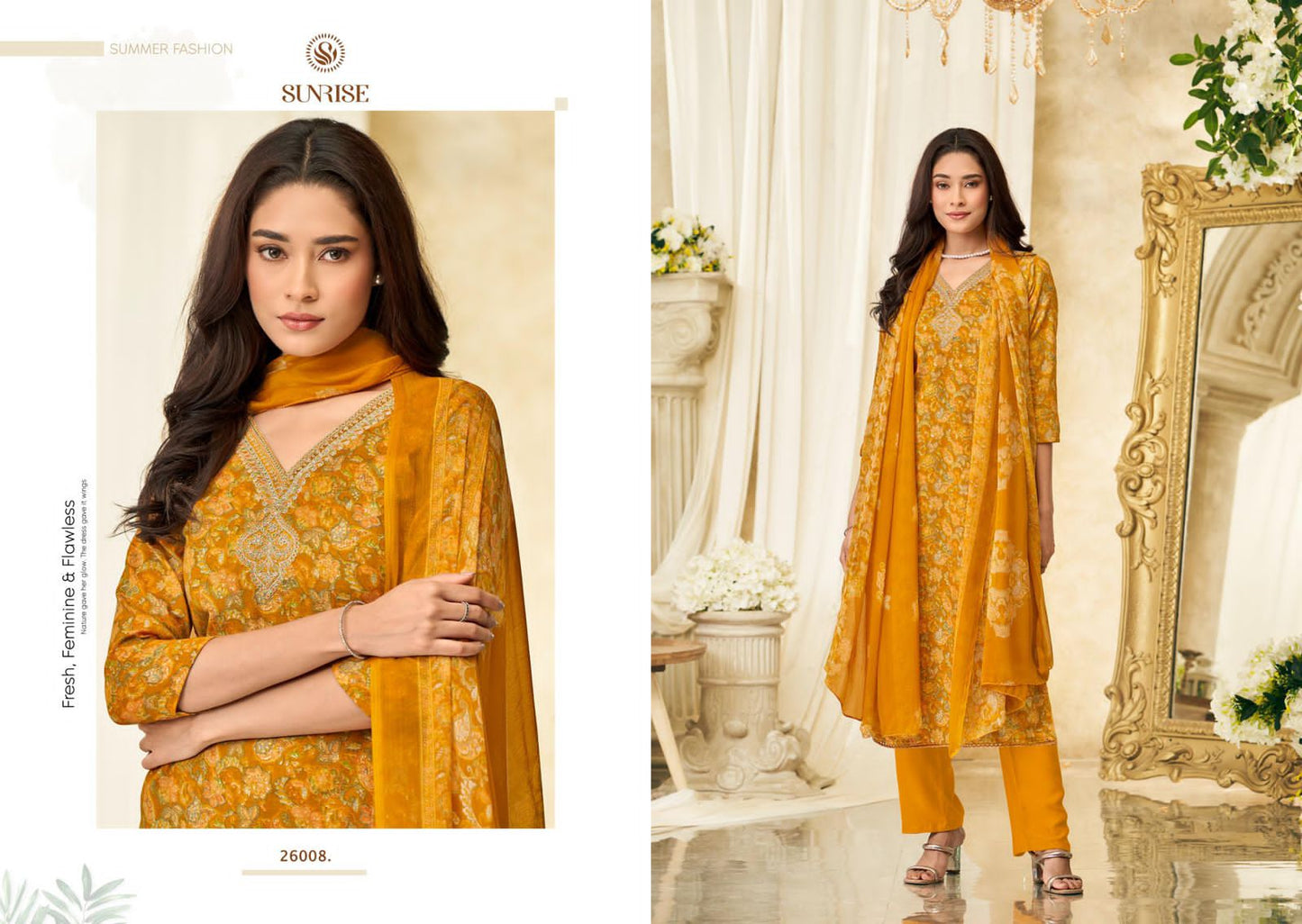 Soni Kudi Vol 26 Sunrise Slub Cotton Pant Style Suits Supplier India