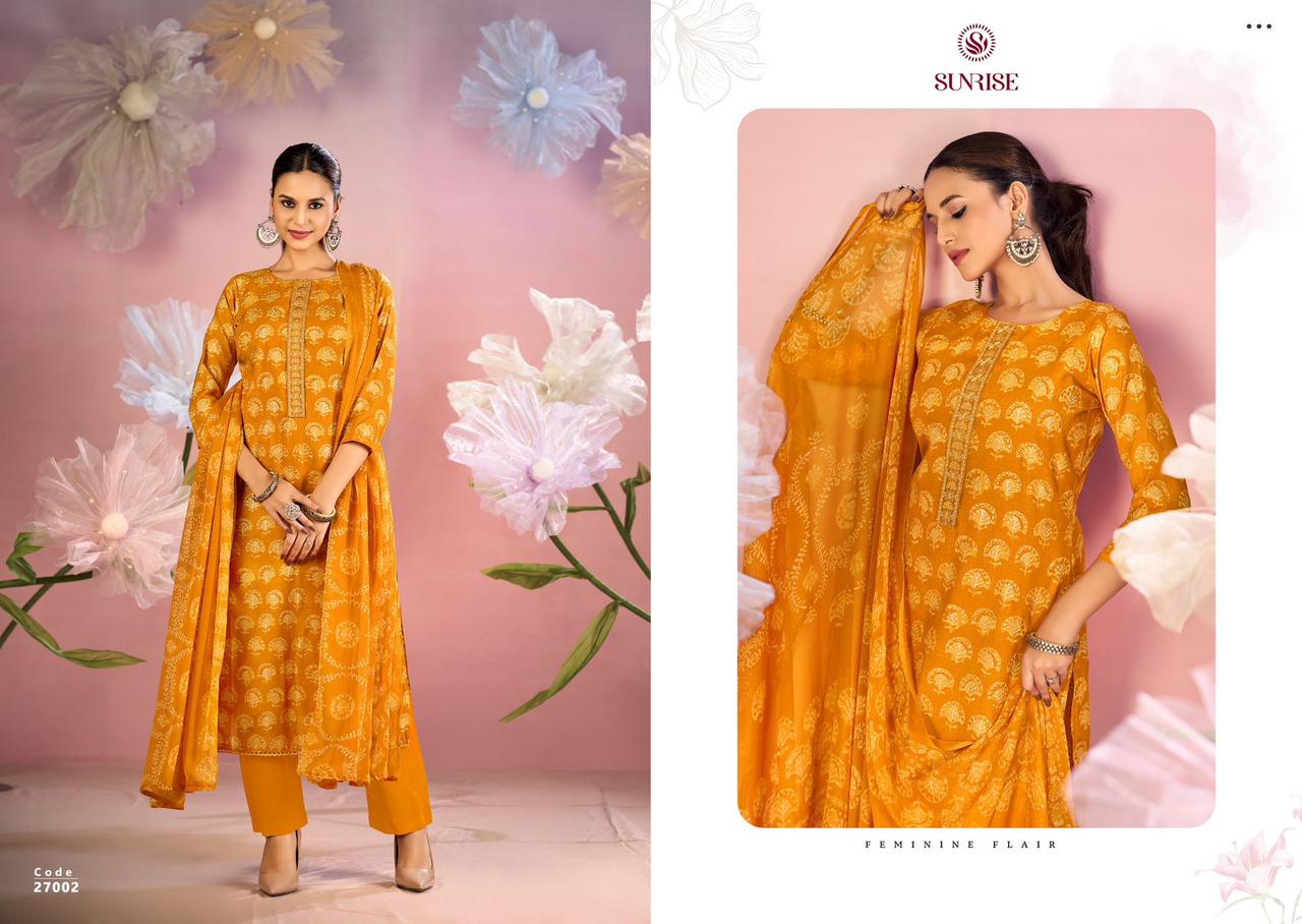 Soni Kudi Vol 27 Sunrise Slub Cotton Pant Style Suits Supplier India