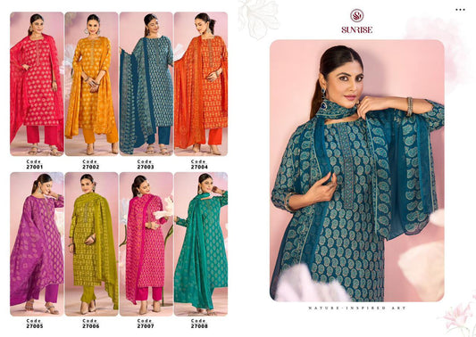 Soni Kudi Vol 27 Sunrise Slub Cotton Pant Style Suits Supplier India