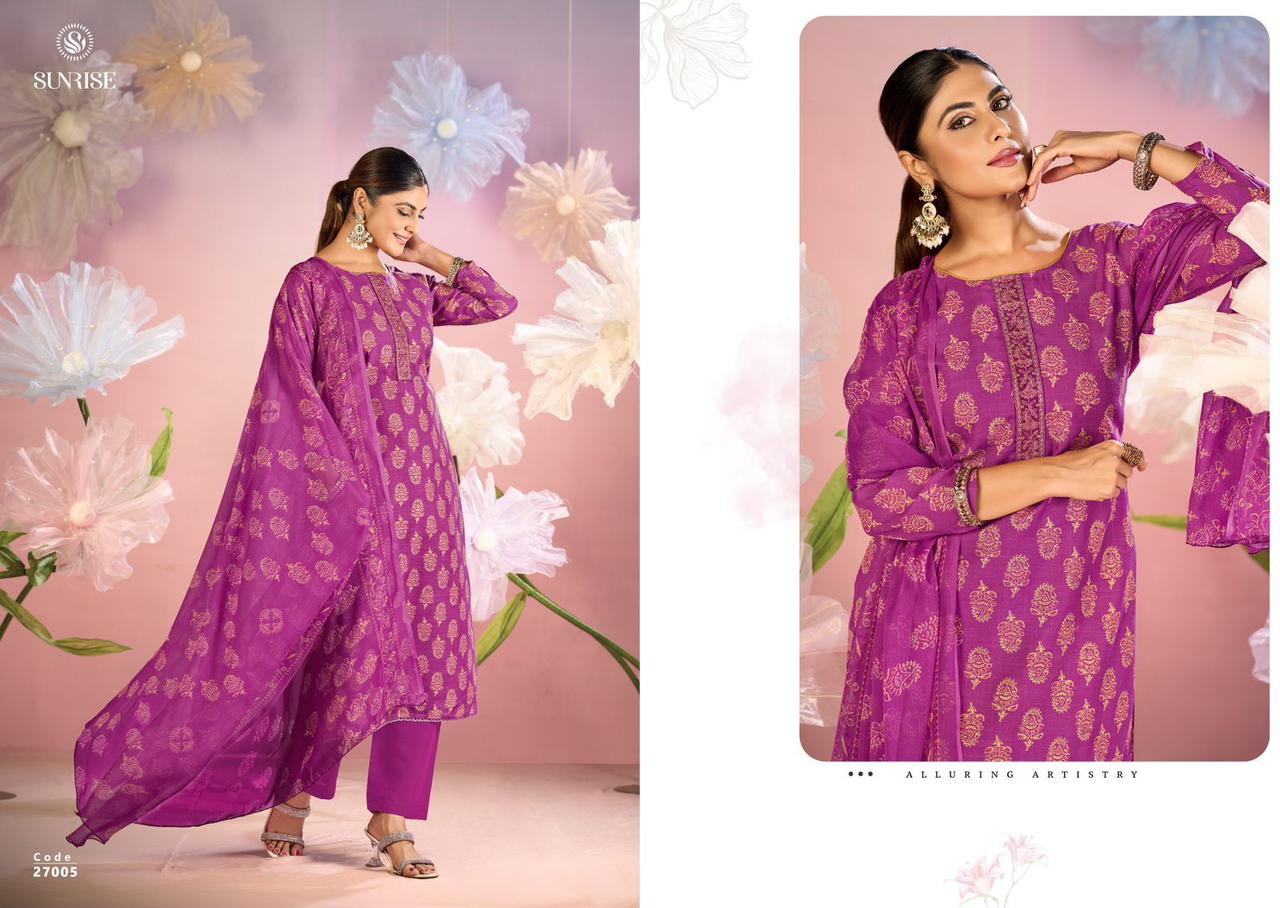 Soni Kudi Vol 27 Sunrise Slub Cotton Pant Style Suits Supplier India
