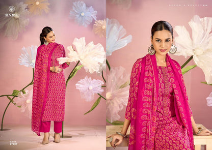 Soni Kudi Vol 27 Sunrise Slub Cotton Pant Style Suits Supplier India