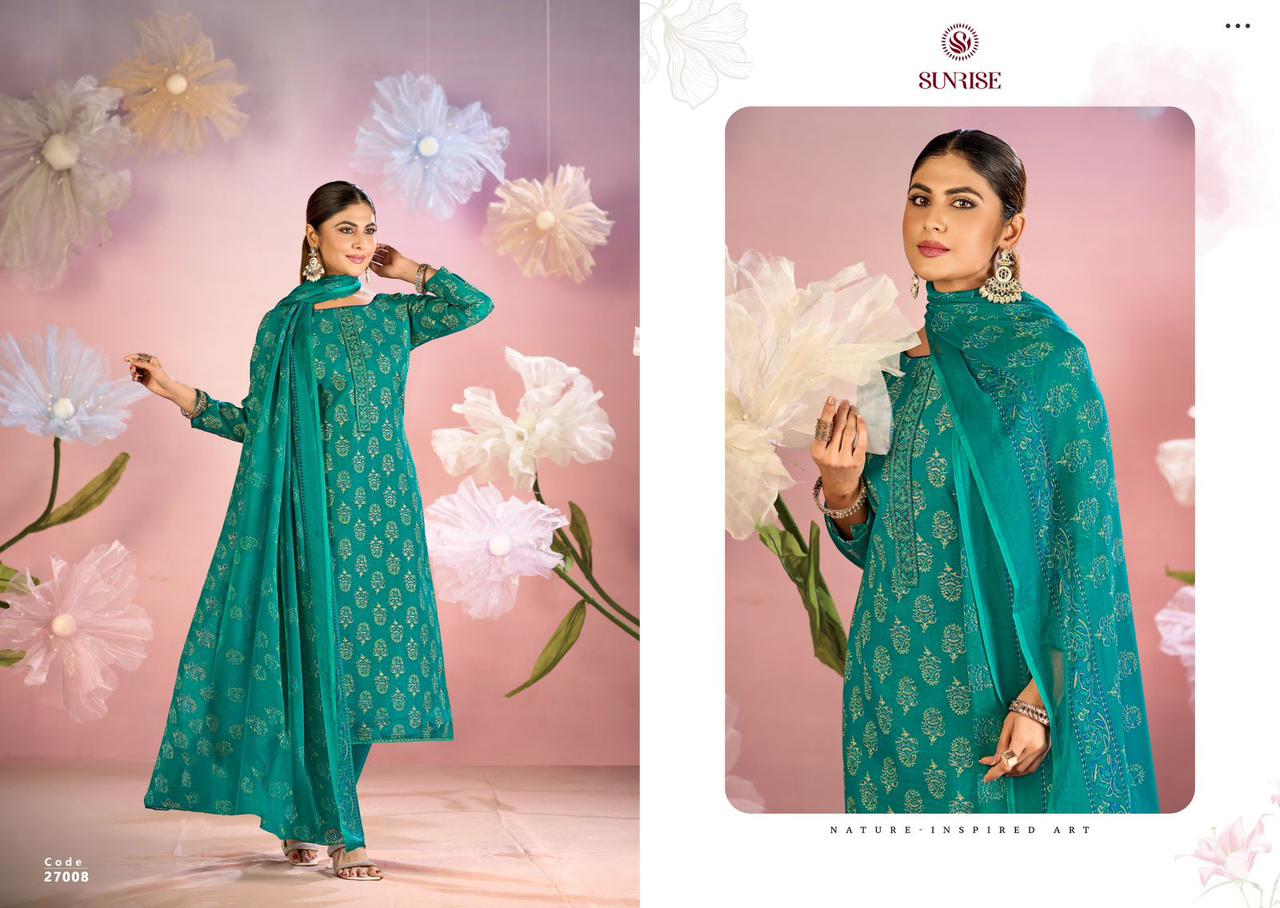 Soni Kudi Vol 27 Sunrise Slub Cotton Pant Style Suits Supplier India