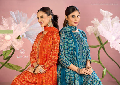 Soni Kudi Vol 27 Sunrise Slub Cotton Pant Style Suits Supplier India